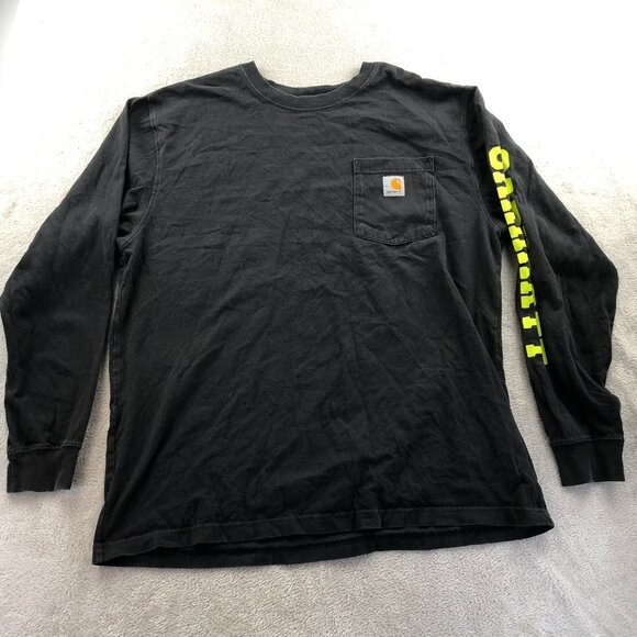 2 Carhartt Mens Work T-Shirt Large Lot Of Two Long-Sleeve Casual Logo Pocket Tee - Picture 4 of 16